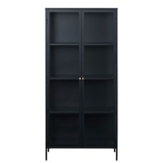Čierna kovová vitrína 90x190 cm Carmel – Unique Furniture