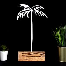 Hanah Home Kovová dekorácia Palm 35 cm biela