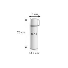 Termoska s hrnčekom CONSTANT CREAM 0,5 l, nerez