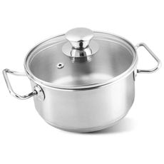 Nerezový hrniec 16cm so sklenenou pokrievkou 1,5l
