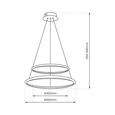 LED Luster na lanku HOOP LED/51W/230V pr. 60 cm 4000K lesklý chróm
