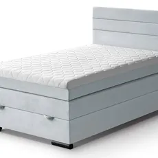 Kontinentálna boxspring posteľ LORA 200x120, strieborná (mono 243)