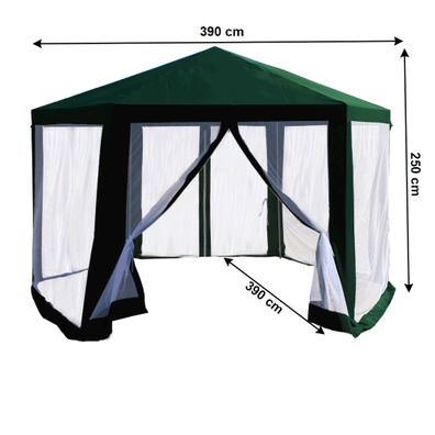 KONDELA Ringe Typ 1 záhradný altánok 390x390 cm zelená / biela