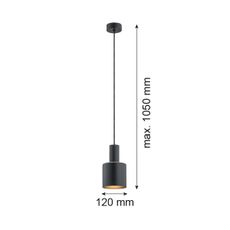 Argon 4219 - Luster na lanku SINES 1xE27/15W/230V pr. 12 cm čierna