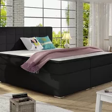 Posteľ Boxspring Alicia 200 x 180, čierna (látka - ba 02)