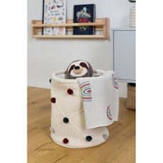 Krémový látkový detský kôš na hračky ø 30x35 cm Creme – Kindsgut