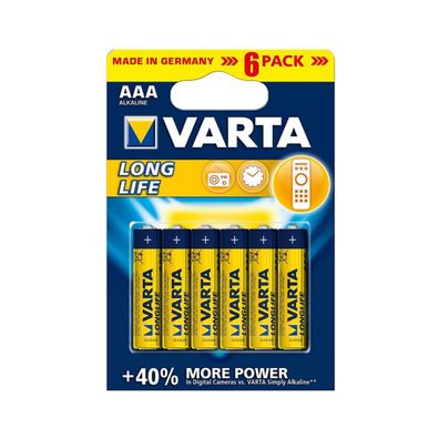 Varta 4103 - 6 ks Alkalické batérie LONGLIFE EXTRA AAA 1,5V