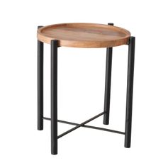 XXXL KONFERENČNÝ STOLÍK, prírodná farba, čierna, drevo, kov, 49/49/55 cm