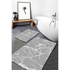 Sivé kúpeľňové predložky v súprave 2 ks 60x100 cm Cracks – Mila Home