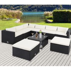 Záhradný polyratanový set Marina | čierna