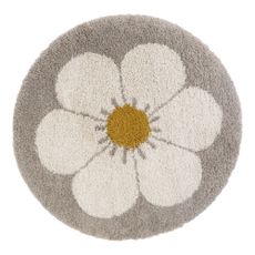 Svetlosivo-krémový detský koberec ø 120 cm Bohemian Daisy – Nattiot