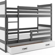 Interbeds Rico poschodová posteľ 190cm x 80cm borovicové drevo sivo-biela