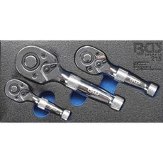 Súprava račien s prepínacou páčkou BGS 215 | 6,3 mm (1/4")/10 mm (3/8")/12,5 mm (1/2") | 3dielna