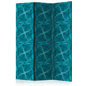 Paraván Geometric Turquoise Dekorhome 135x172 cm (3-dielny)