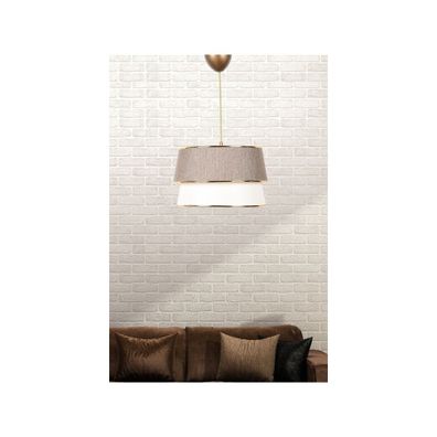 Béžovo-krémové závesné svietidlo s textilným tienidlom ø 30 cm – Opviq lights