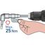Uhlový nadstavec/držiak hrotov do vŕtačky, 1/4"x140mm (105 °) s magnetom