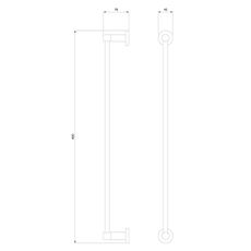 OMNIRES MP60214AT - Nástenný vešiak na uteráky MODERN PROJECT 40 cm matná čierna