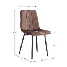 KONDELA Ramita Typ 1 jedálenská stolička hnedá (Velvet) / čierna