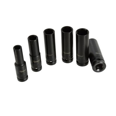GEKO Rázové hlavice sada 6ks, 1/2" 10-21 mm, dĺžka 77 mm