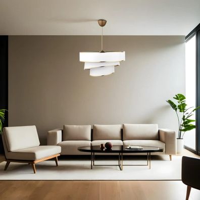Závesné svietidlo v bielo-zlatej farbe s textilným tienidlom ø 40 cm Couper – Opviq lights