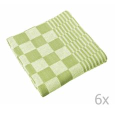 Sada 6 zelených utierok Tiseco Home Studio Mineur, 65 × 65 cm