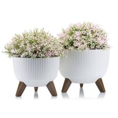 PLASTOVÝ KVETINÁČ ROSA LINEA ECO SADA 2KS 15X24,3 CM+18,3X29,2 CM BIELA
