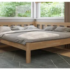 Rohová posteľ so zástenou vpravo Tema P 180x200 cm, prírodný buk%