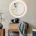 Zrkadlo Scandi Bold LED Wood o 100 cm