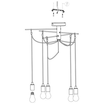 Eglo 98679 - Luster na lanku MUSARA 6xE27/60W/230V pavúk