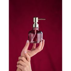 Tmavoružový sklenený dávkovač mydla 200 ml Atessa – Wenko