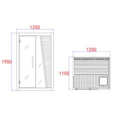 Sanotechnik Tampere fínska sauna pre 2 osoby 125x110cm