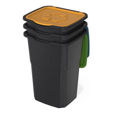 Kôš na triedený odpad Eco 3 Master 50 l BLACK, 3 ks