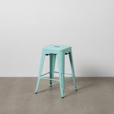 Tyrkysové kovové barové stoličky v súprave 2 ks (výška sedadla 61 cm) – Ixia