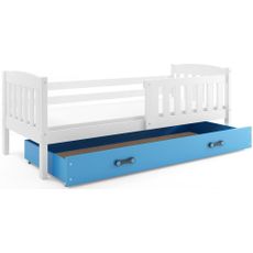 Posteľ KUBO 1 200x90 Biela - Modrá
