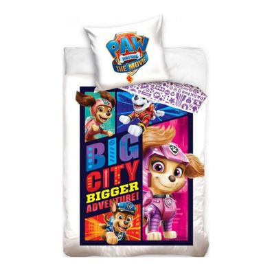 Bavlnené posteľné obliečky Labková patrola vo filme - Paw Patrol - biele - 100% bavlna Renforcé - 70 x 90 cm + 140 x 200 cm