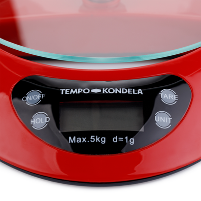 TEMPO-KONDELA GELSA, digitálna kuchynská váha, červená