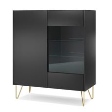 Vitrína Harmony WT97 čierna grafit/mramor black