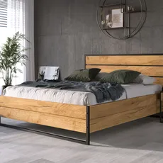 BMS Group Posteľ z dubového dreva LOFT 160x200cm výklopná