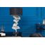 Estila Dizajnová art deco stolná lampa Ginko striebornej farby z kovu s čiernym okrúhlym tienidlom 70cm