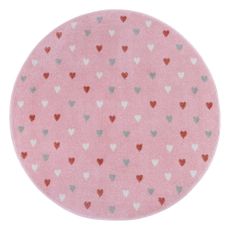Ružový detský koberec ø 100 cm Little Hearts – Hanse Home