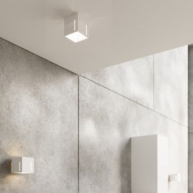 Biele stropné svietidlo s kovovým tienidlom 10x10 cm Pax – Nice Lamps