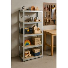 ModernHome Úložný regál 180x90x30 cm, 5 políc, pozinkovaná oceľ, 875 kg ModernHome