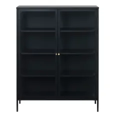 Čierna kovová vitrína 110x140 cm Carmel – Unique Furniture