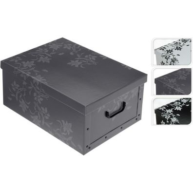 Úložný box s vekom Ornament 51 x 37 x 24 cm, biela