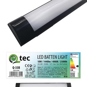 Svietidló BATTEN Led cierny 18W Q-33B