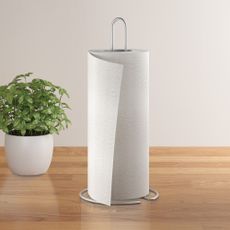 Oceľový stojan na papierové utierky v lesklo striebornej farbe ø 14 cm Luxy – Metaltex