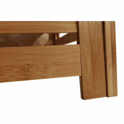 Kôš na bielizeň, lakovaný bambus/béžová, BASKET