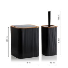 Kúpeľňový set ZOYA 5 ks čierna/hnedá
