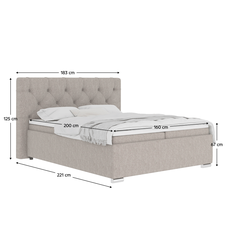 Boxspringová posteľ 160x200, sivohnedná Taupe, MORINA