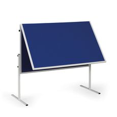 Informačná a moderačná tabuľa, 1200 x 1500 mm, textilná, modrá, sklopná